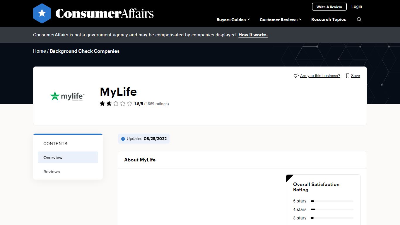 Top 1,669 MyLife Reviews - ConsumerAffairs