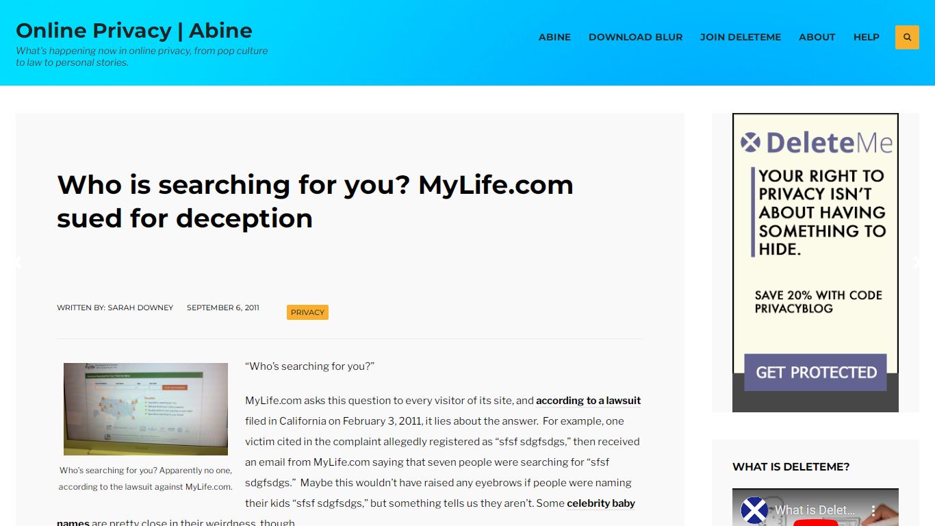 Who is searching for you? MyLife.com sued for deception - Blur